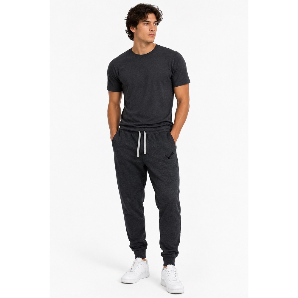 Jack & Jones Joggers Men XL Charcoal Grey Drawstring Cuffed Sweatpant Loungewear